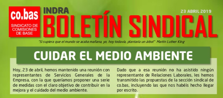Boletín Informativo de la Sección Sindical de co.bas en Indra: Cuidar